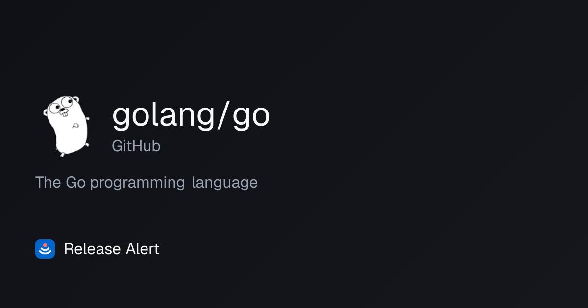 Releases · golang/go - GitHub | Release Alert