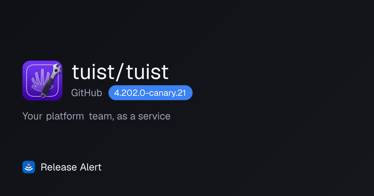 Releases · tuist/tuist - GitHub | Release Alert
