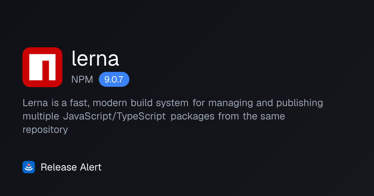 Releases · lerna - NPM | Release Alert